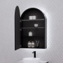 London Matte Black Arch LED Shaving Cabinet 600 * 870